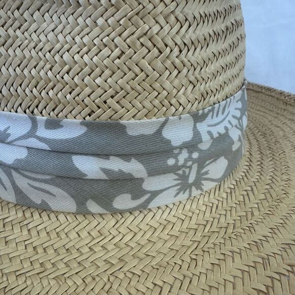 Scala L/XL Handmade Woven Straw Sun Hat Tropical Ribbon Beach Coastal Vacation - Picture 3 of 6